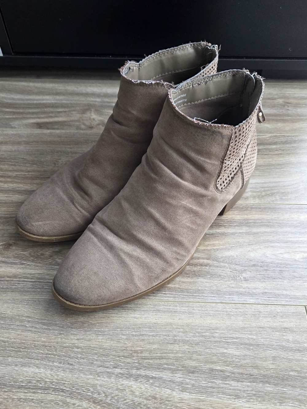 DV by Dolce Vita Taupe Suede-Look Ankle Booties
